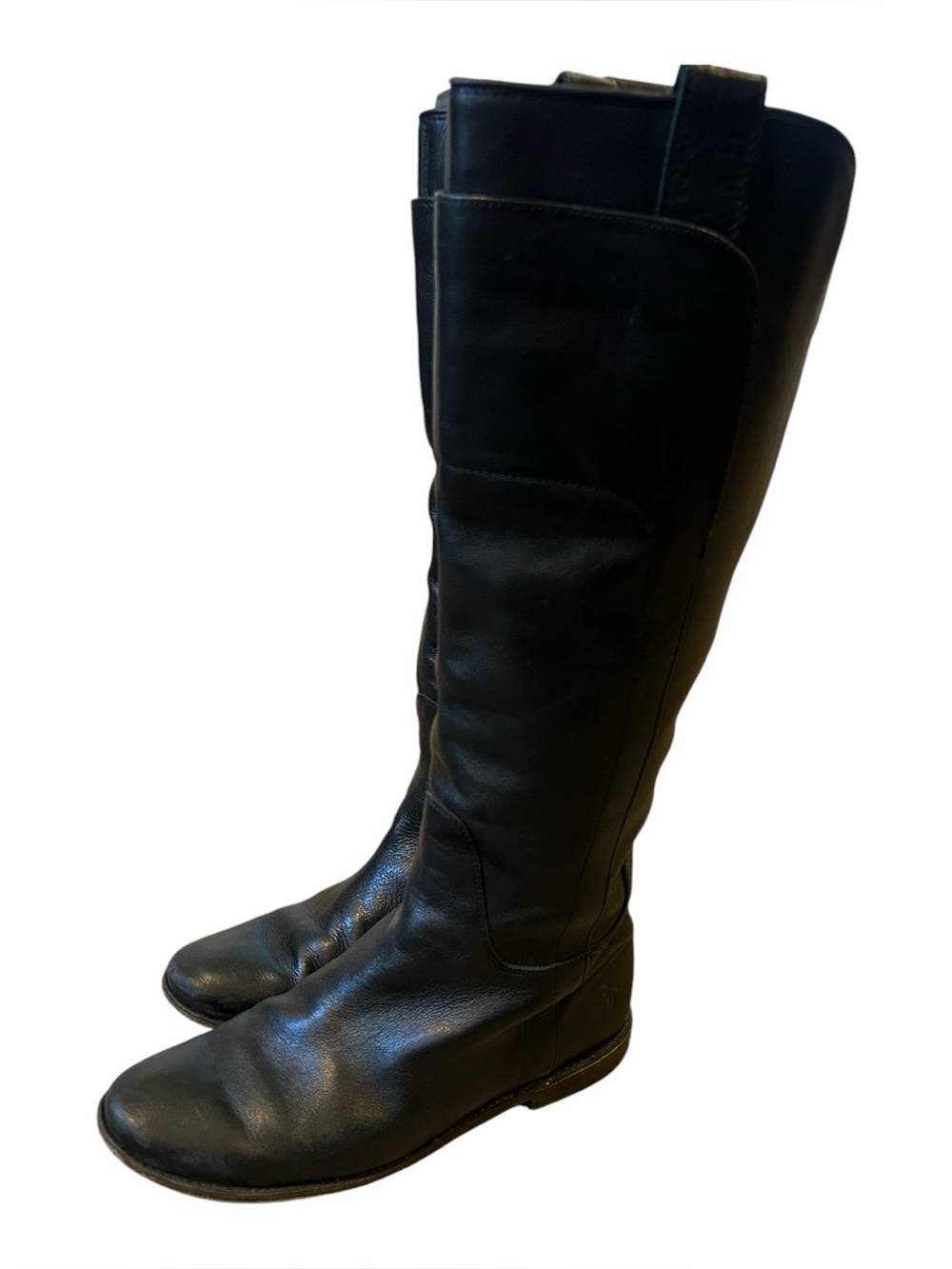 FRYE genuine leather tall black riding boots western ladies size 8.5 B Paige